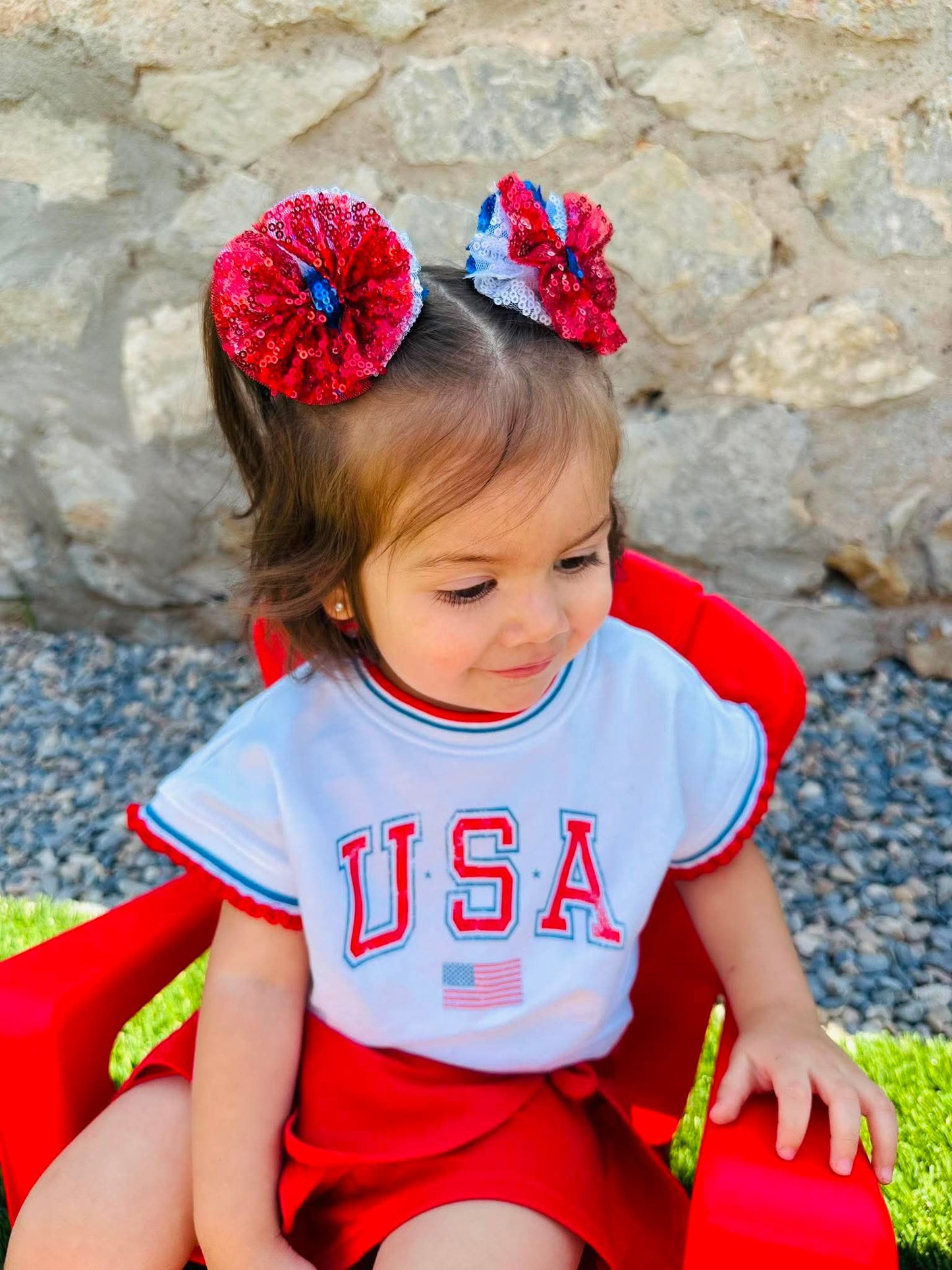Red Mesh Sequins