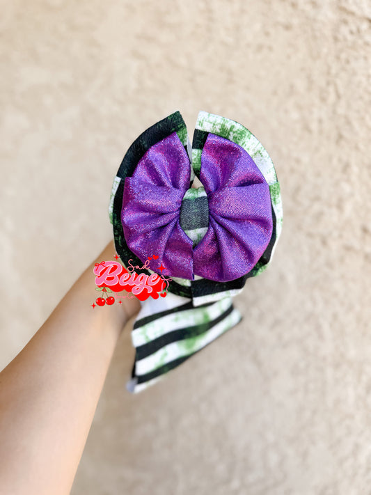 Stacked Purple Shimmer on Green Splatter