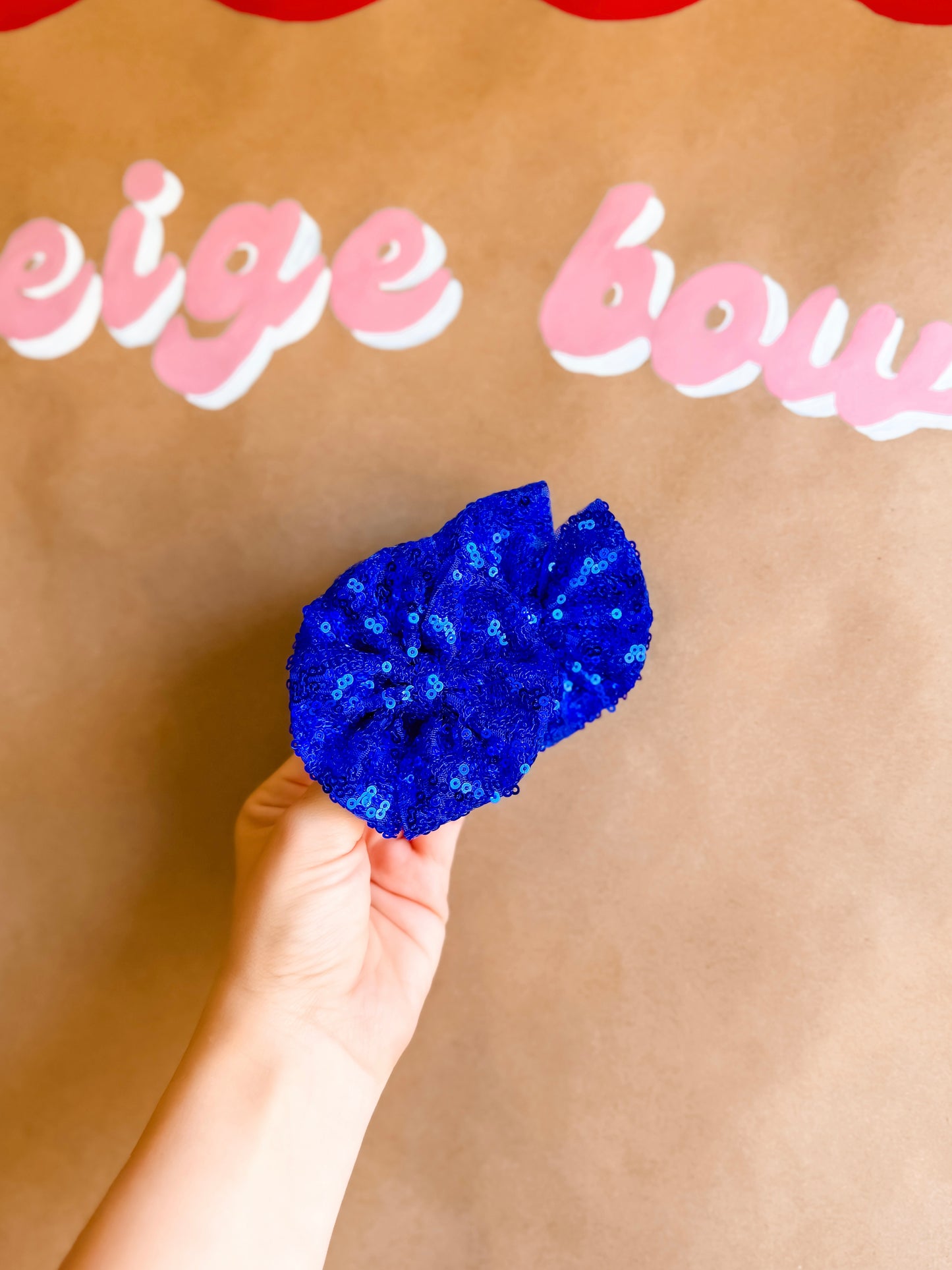 Blue Mesh Sequins