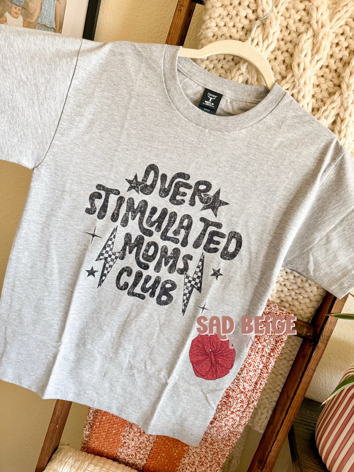 Checkered Overstimulated Moms Club - SMALL RTS