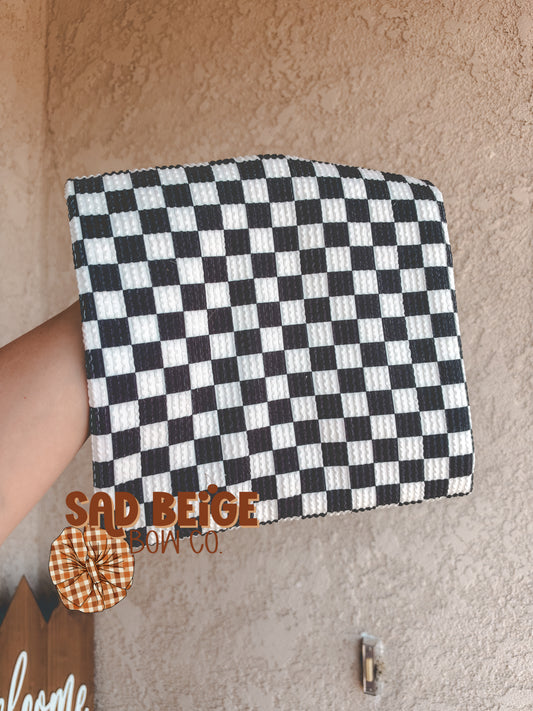 Black & White Checkered Waved